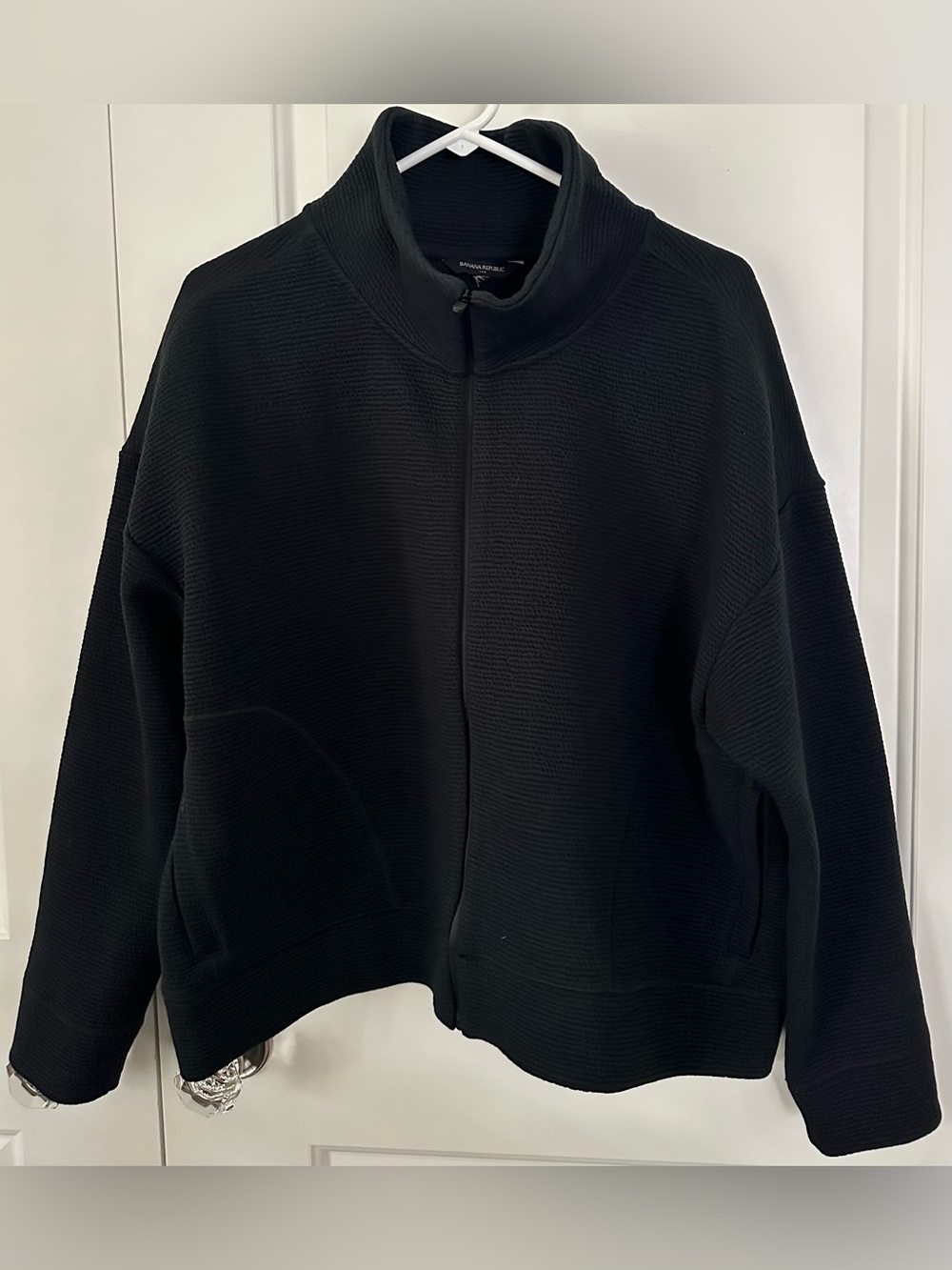 Banana Republic Active Textured Full Zip Jacket XL Black